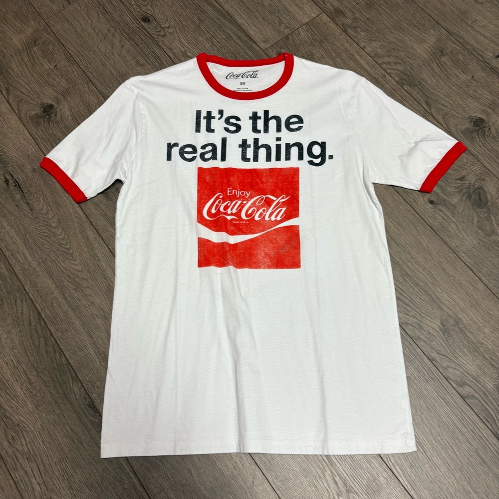 Coke Coca-Cola ringer graphic tee shirt small
